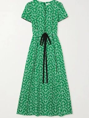 NWT CEFINN Rosie Belted Floral-Print Jacquard Midi Dress, size 2